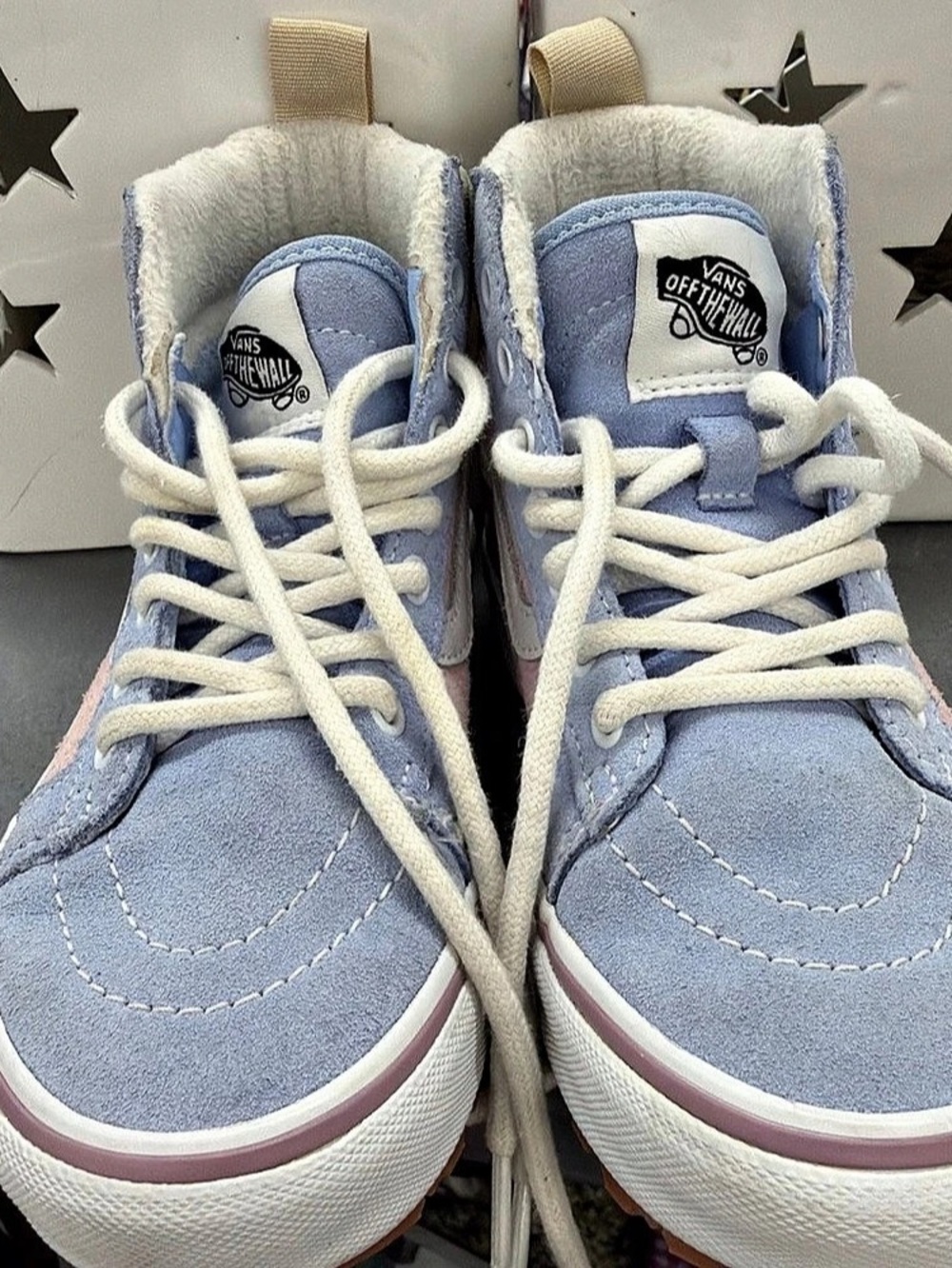 Vans Sk8-Hi MTE High-Top Sneakers in Blue & Pink